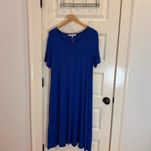 Royal Blue Knit T-Shirt Dress L